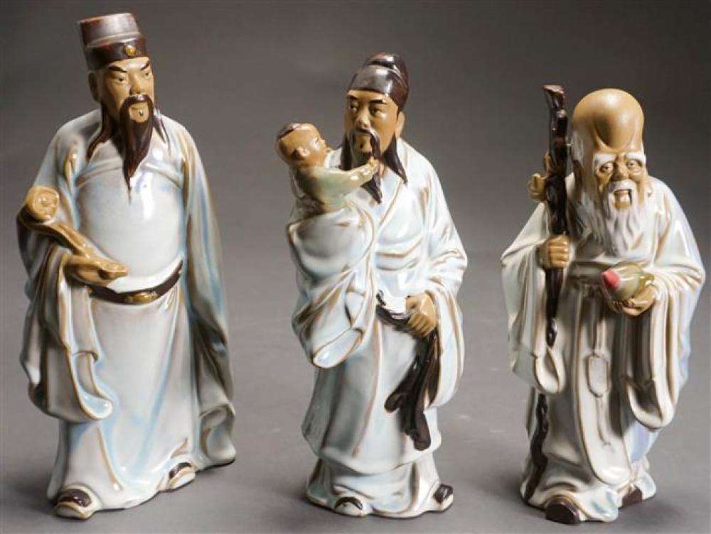 THREE CHINESE PARTIAL GLAZED