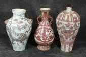 THREE CHINESE PLUM UNDERGLAZE