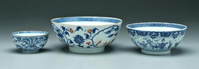 Three Chinese porcelain bowls: