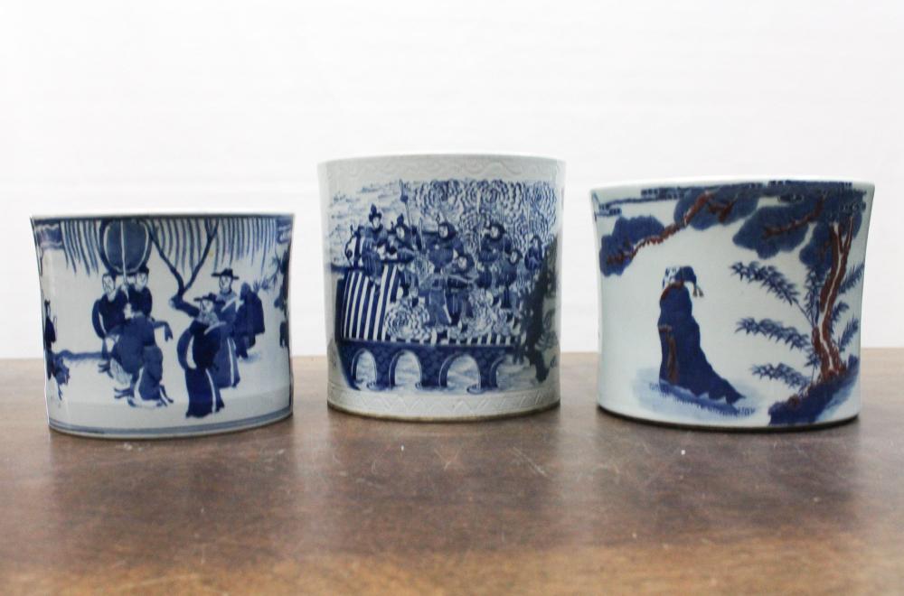 THREE CHINESE PORCELAIN BRUSH