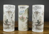 THREE CHINESE PORCELAIN BRUSH