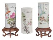 THREE CHINESE PORCELAIN HAT VA