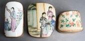 THREE CHINESE PORCELAIN MOUNTE