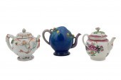 THREE CHINESE PORCELAIN TEAPOT