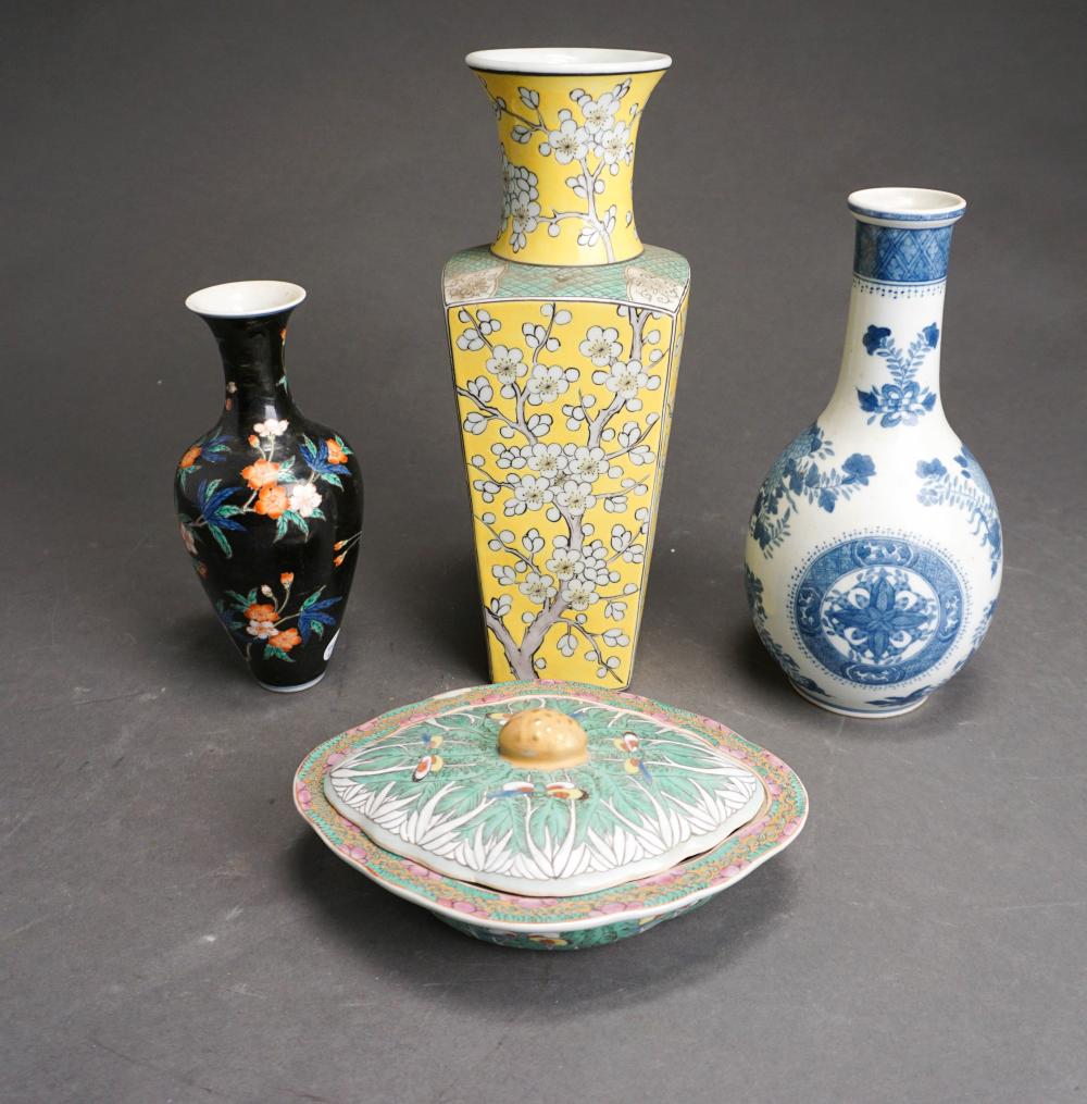 THREE CHINESE PORCELAIN VASES AND