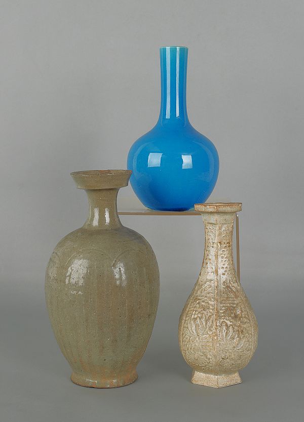 Three Chinese pottery vases two - 8