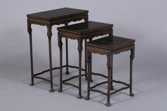 THREE CHINESE ROSEWOOD NESTED
