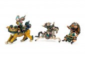 THREE CHINESE SANCAI GLAZED FI