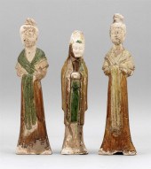THREE CHINESE SANCAI GLAZED PO