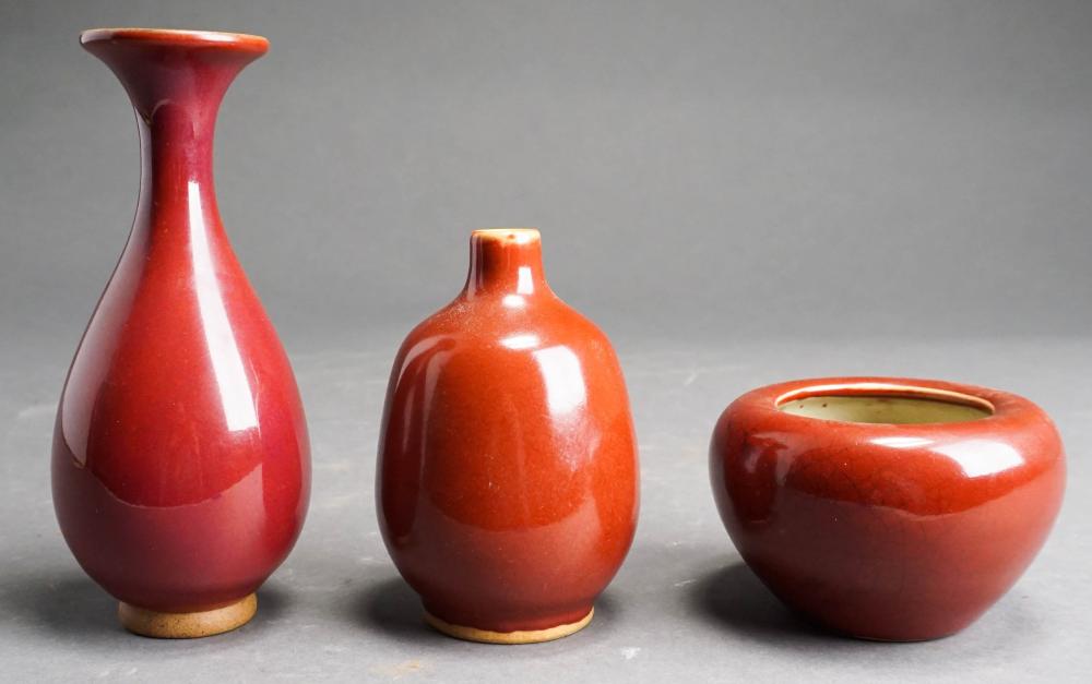 THREE CHINESE SANG DE BOEUF