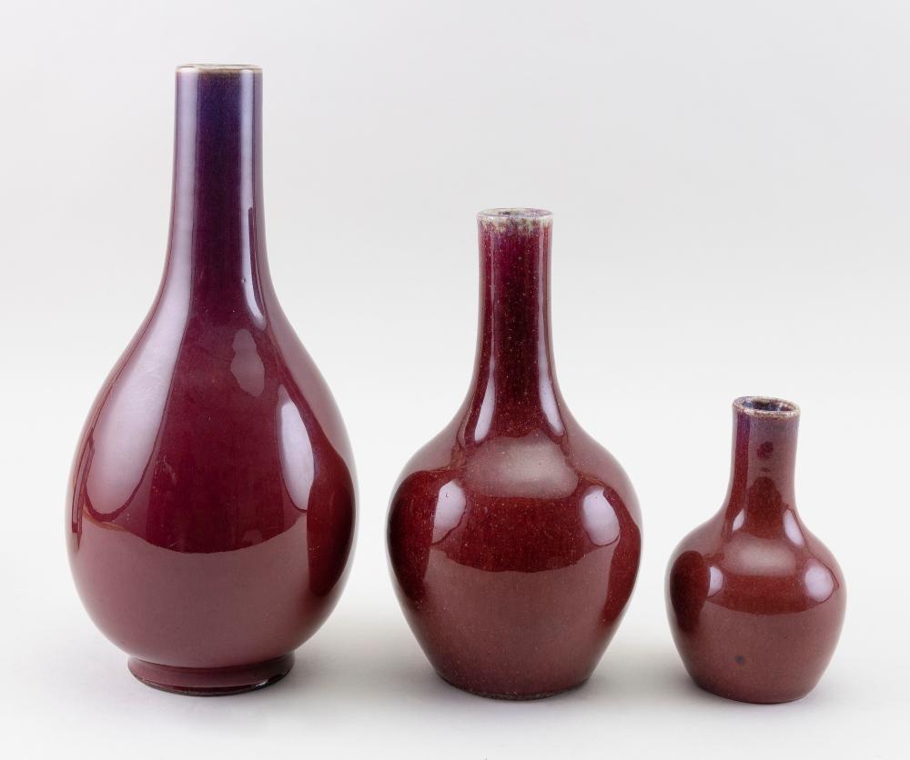 THREE CHINESE SANG DE BOEUF