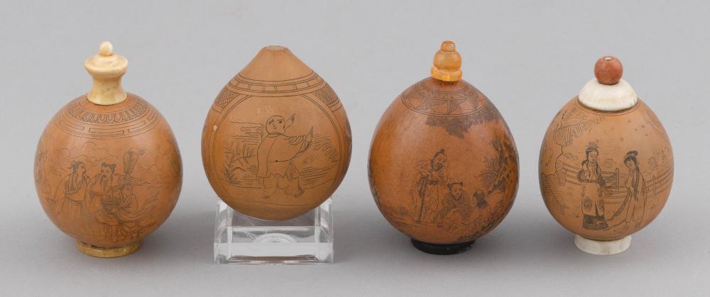 THREE CHINESE SEED POD SNUFF