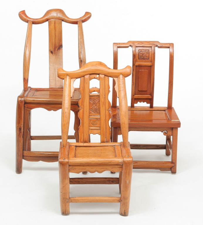 THREE CHINESE SIDE CHAIRS.