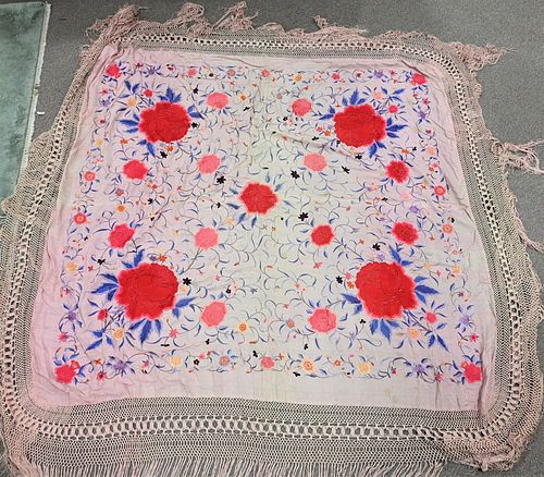 THREE CHINESE SILK EMBROIDERED