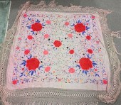 THREE CHINESE SILK EMBROIDERED