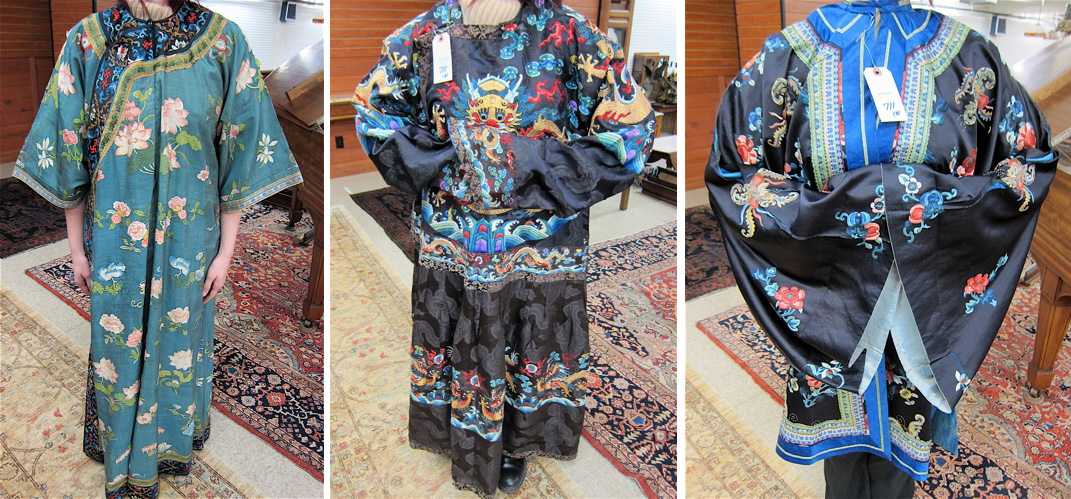 THREE CHINESE SILK MANDARIN ROBES