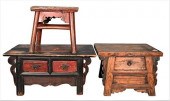 THREE CHINESE SMALL STANDS, HE