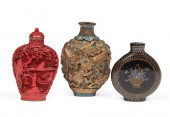 THREE CHINESE SNUFF BOTTLESThr