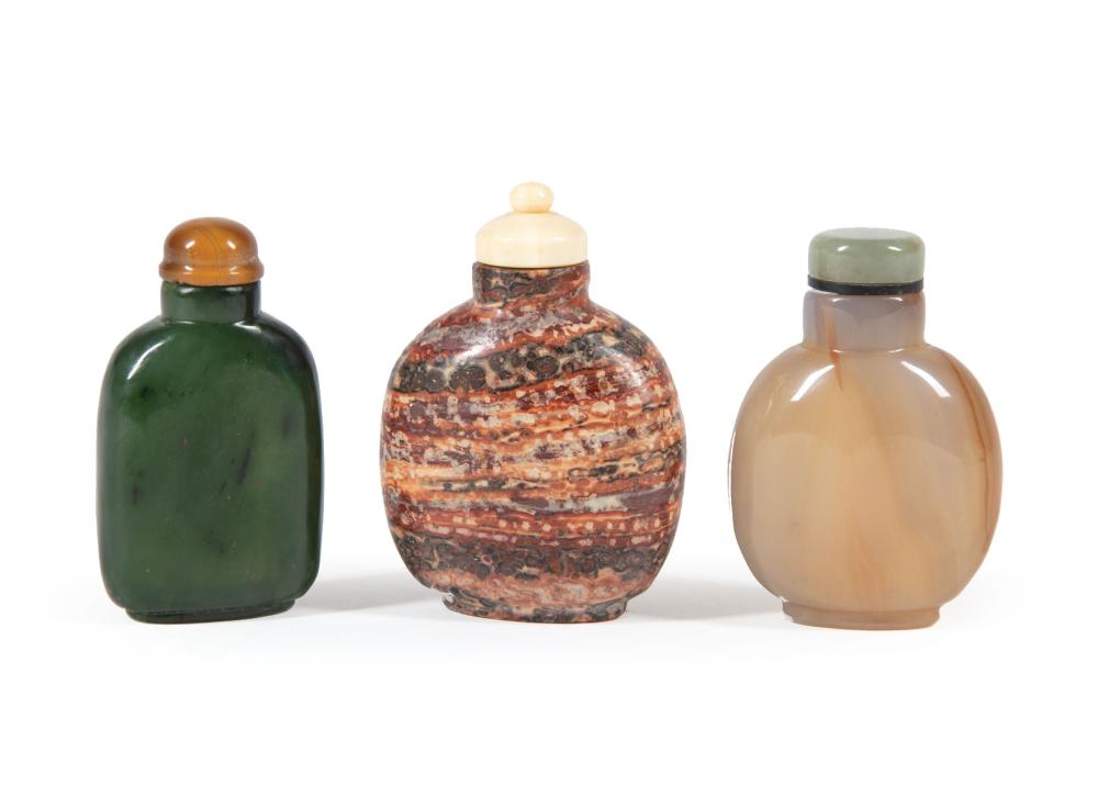 THREE CHINESE SNUFF BOTTLESThree