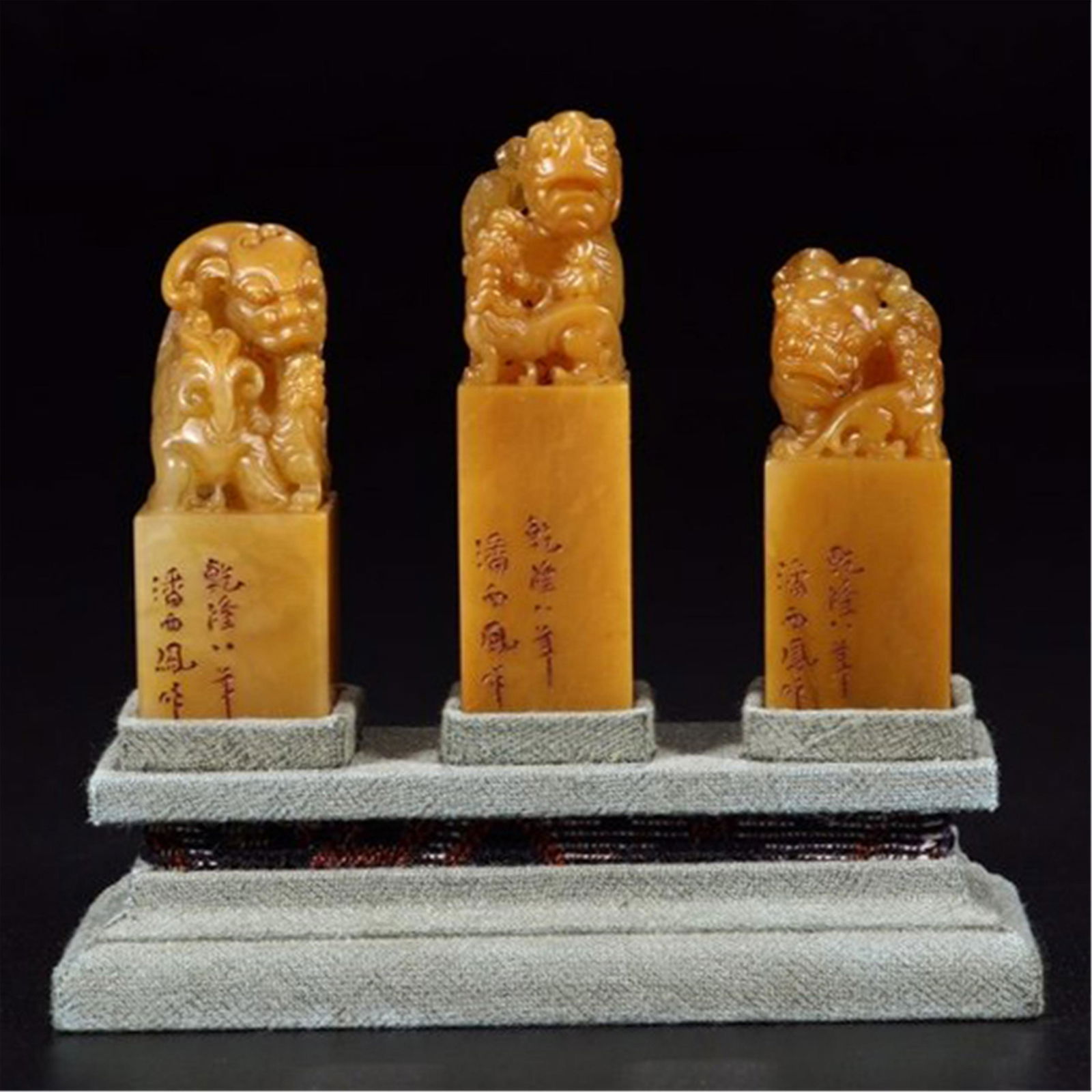 THREE CHINESE SOAPSTONE TIANHUANG