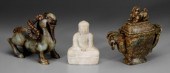 Three Chinese softstone carvin