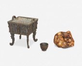 THREE CHINESE TABLE OBJECTSThr