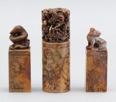 THREE CHINESE UNCUT CARVED SOA
