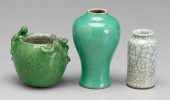 Three Chinese vases: one cylin