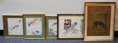 THREE CHINESE WATERCOLORS OF F