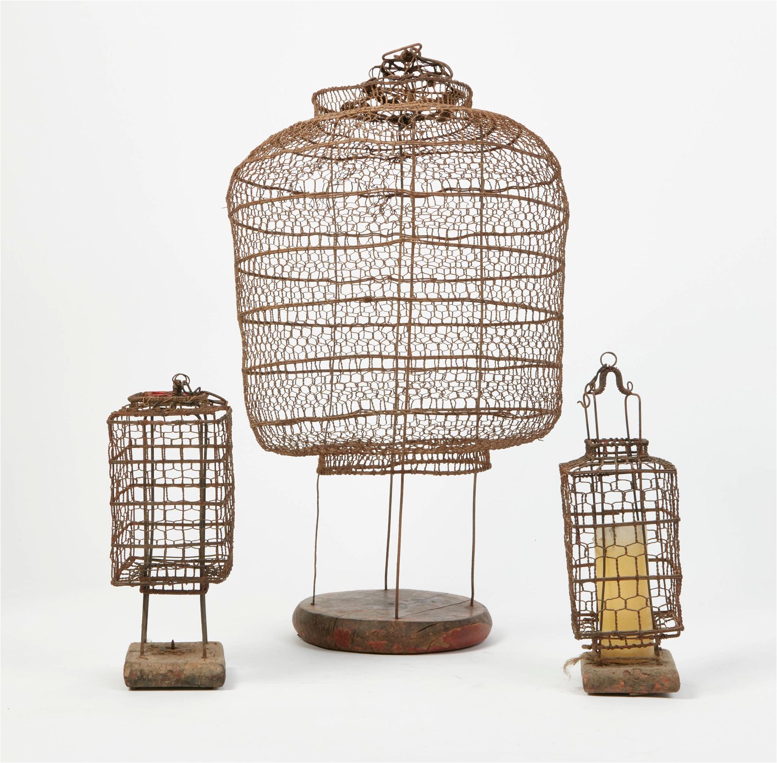 THREE CHINESE WIREWORK HEIBE