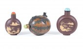 THREE CHINESE YIXING POTTERY S