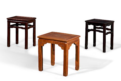 THREE CHINESEHARDWOOD LOW