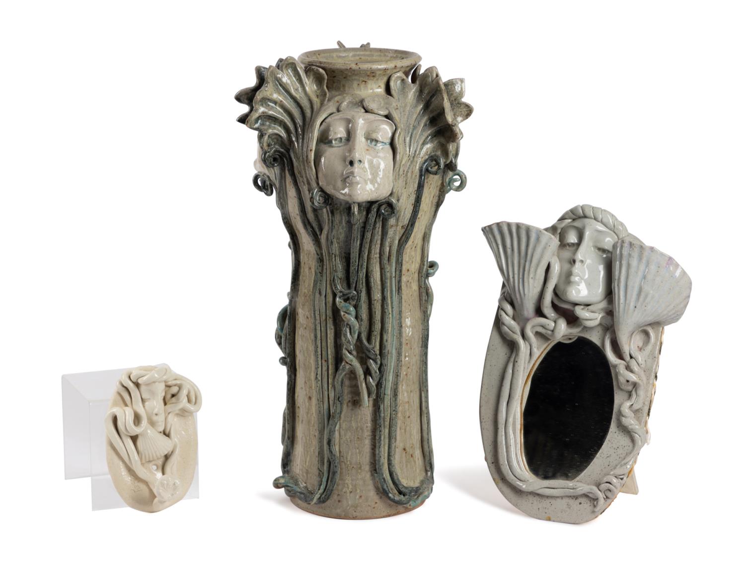 THREE CHRISTINE SIBLEY CERAMIC