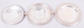 THREE CIRCULAR SILVER SALVERS: