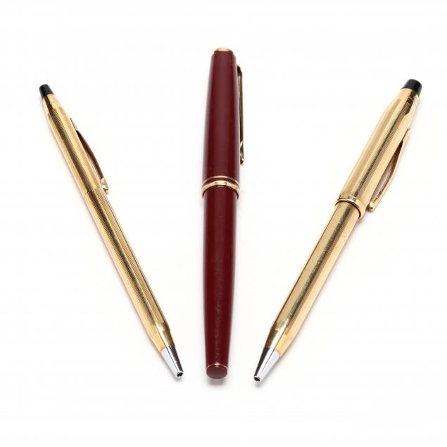 THREE CLASSIC WRITING PENS,