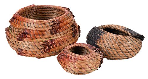 THREE CLAY BURNETTE PINE NEEDLE