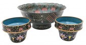 THREE CLOISONNE PIECESThree Cl