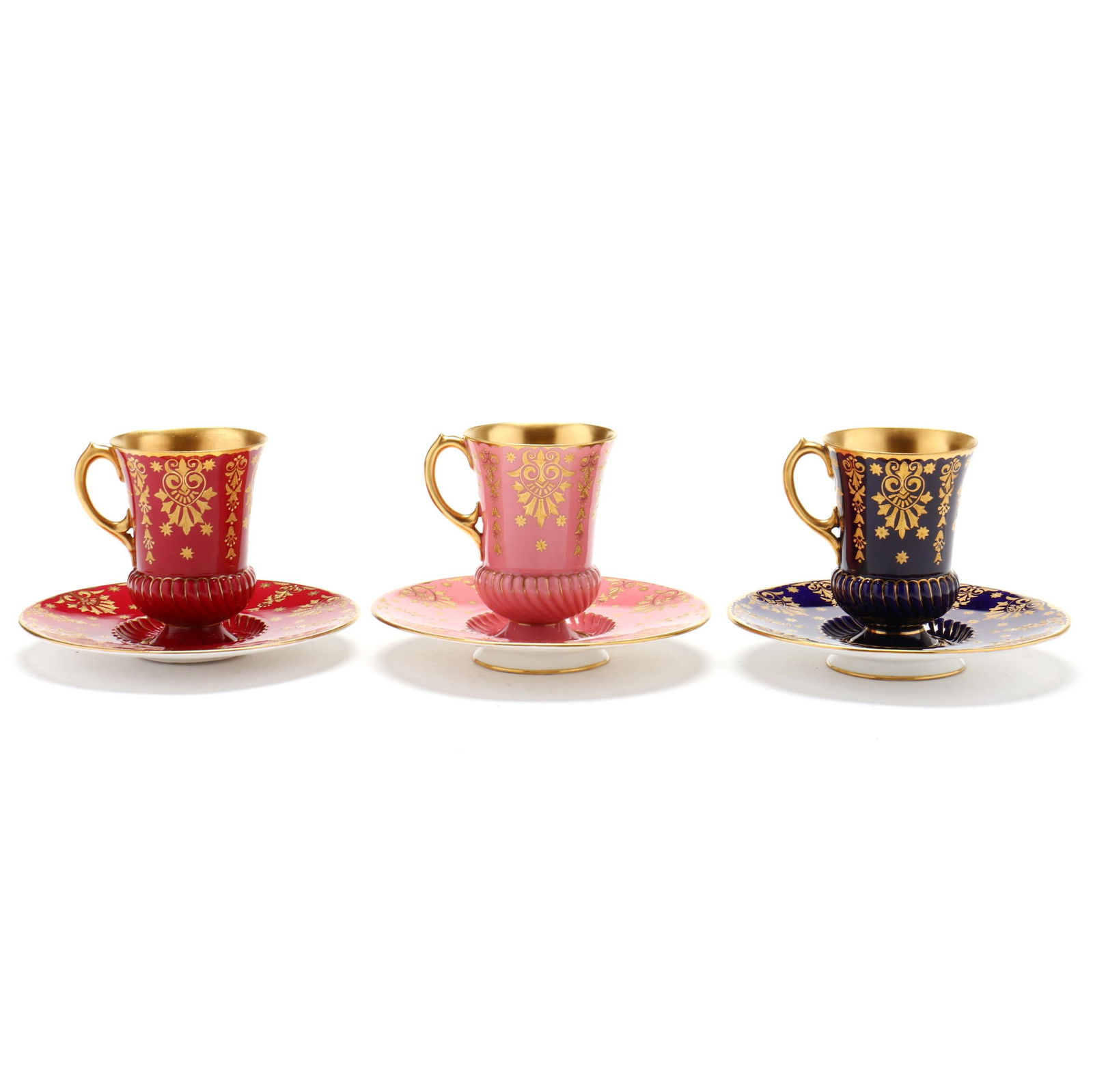 THREE COALPORT GILT DECORATED