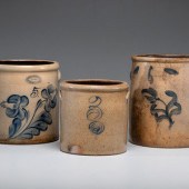 Three Cobalt Decorated Stonewa