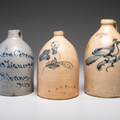 Three Cobalt Decorated Stonewa