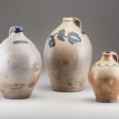 Three Cobalt Decorated Stonewa