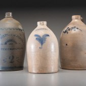 Three Cobalt Decorated Stonewa