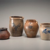 Three Cobalt Decorated Stonewa
