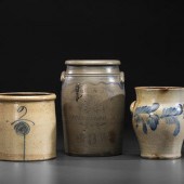 Three Cobalt Decorated Stonewa