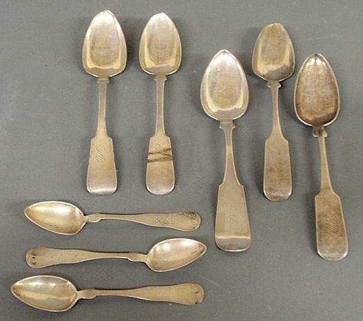 Three coin silver serving spoons-