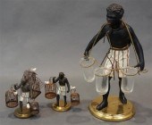 THREE COLD PAINTED METAL 'BLAC