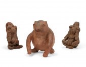 THREE COLIMA STYLE POTTERY FIG