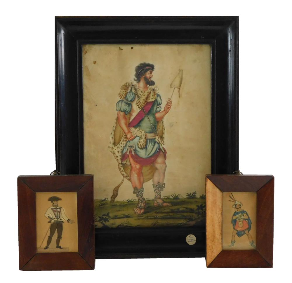 THREE COLLAGES DEPICTING CHARACTERS