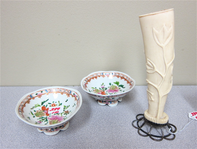THREE COLLECTIBLES: an ivory carved