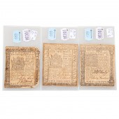 THREE COLONIAL CURRENCY NOTES